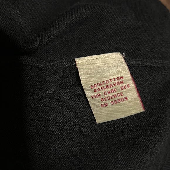 Reba Pretty BLACK Long Sleeve Sweater embellished w/Black & White 💎Stones SZ XL - Picture 4 of 6